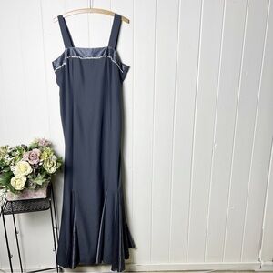 Vintage Dove Gray Gown with sparkling stone embellishments and flared skirt -XL